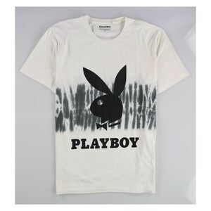 Elevenparis Mens Lummer Playboy Graphic T-Shirt, Off-White, 2XL, DM